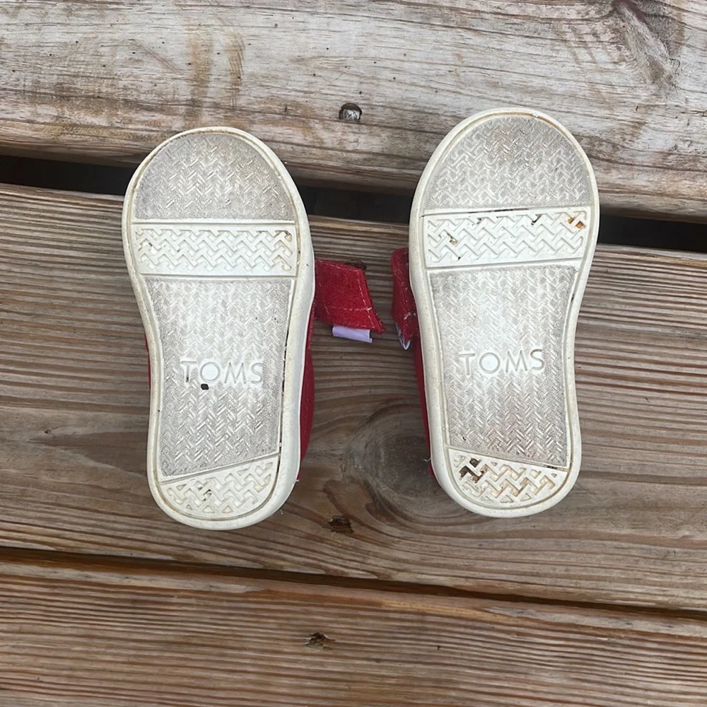 TOMS Red Canvas Alpargata Slip-On Shoes Toddler Size 5T